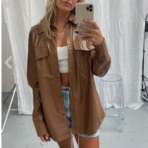NWT | Isabelle's Cabinet | Brown Leather Jacket